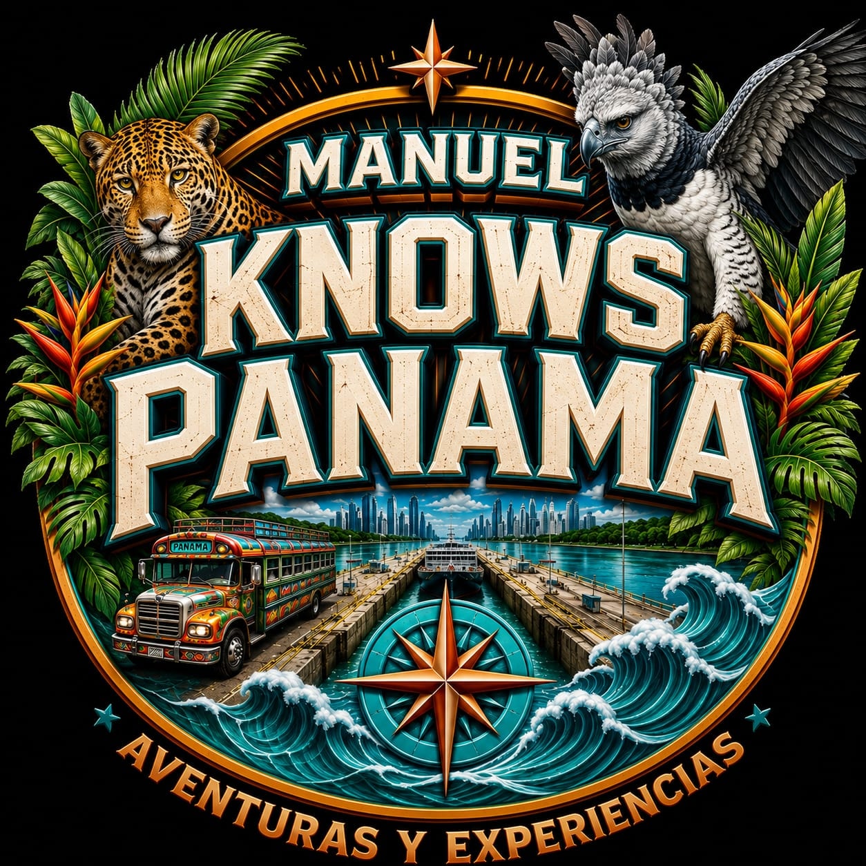 Manuel guiando turistas en Panamá